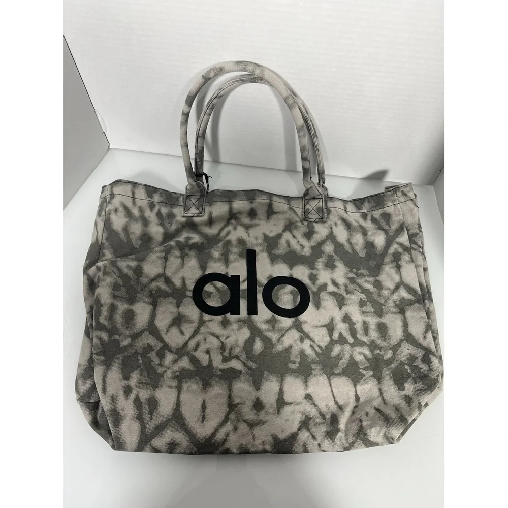 ALO Gray & White Tie Dye Yoga Bag (Large Shopping Bag) W7066R Brand New With Tag - Picture 5 of 5